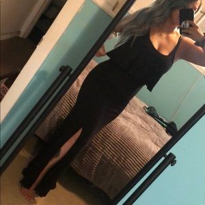 Black maxi dress with slit